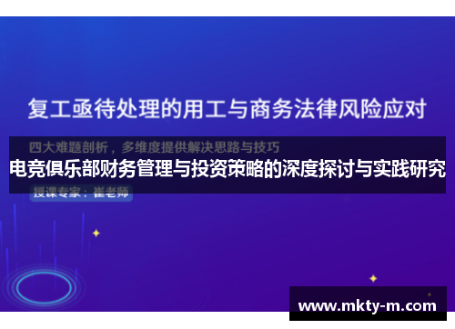 电竞俱乐部财务管理与投资策略的深度探讨与实践研究